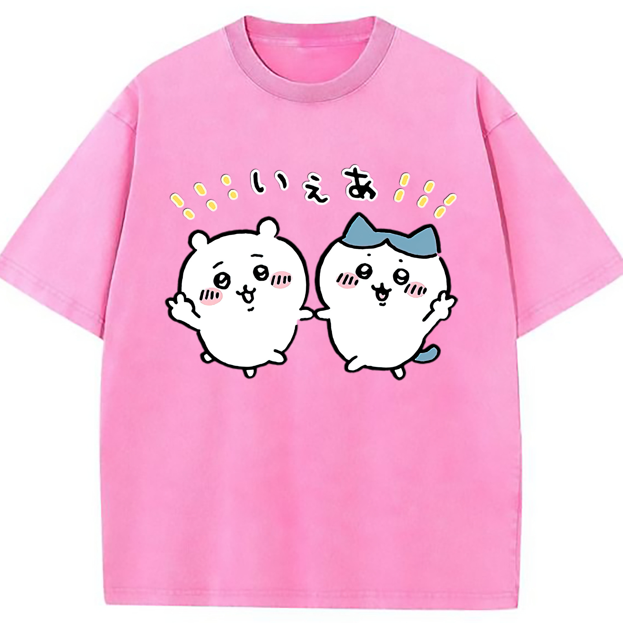 （画像用） ちいかわ ハチワレ Chii-kawa hachiware 綿100% ヴィンテージ風 半袖Tシャツ（フロントプリント）